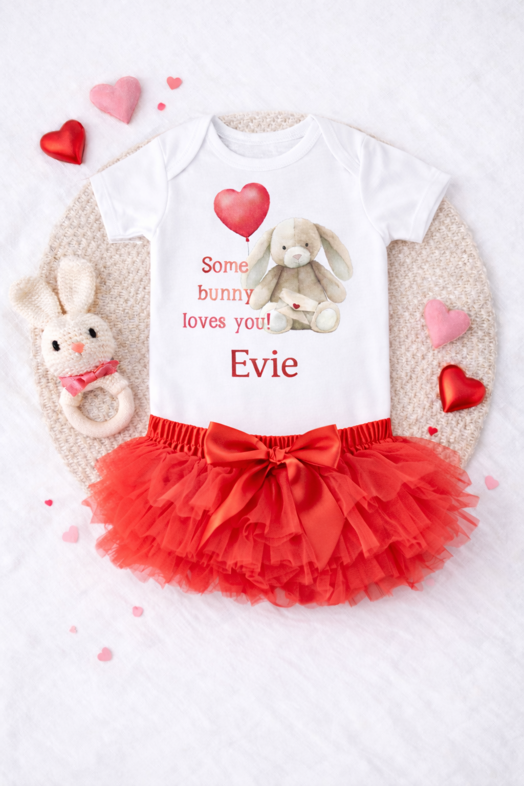 Valentines vest and red tutu - bunny