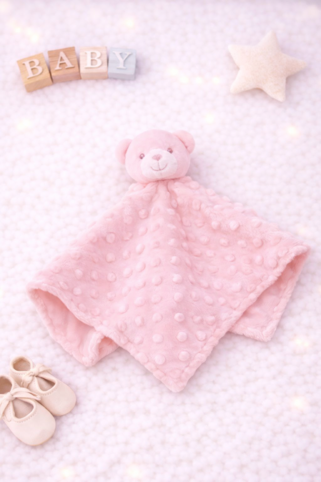 Pink bear comforter- blank