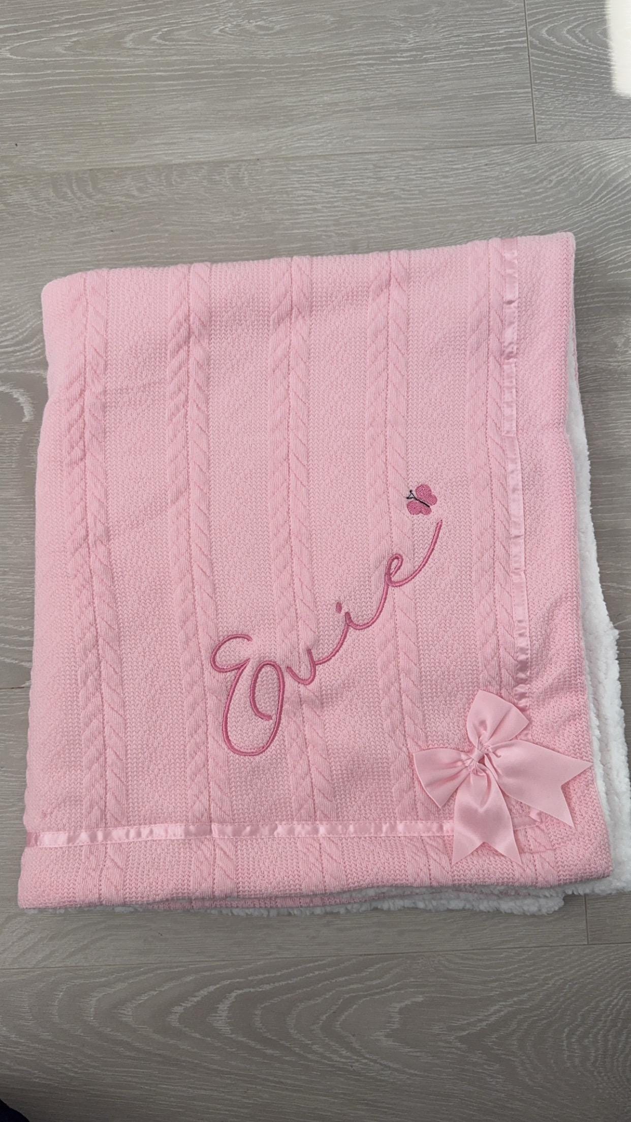 Personalised fluffy Baby Blanket - pink