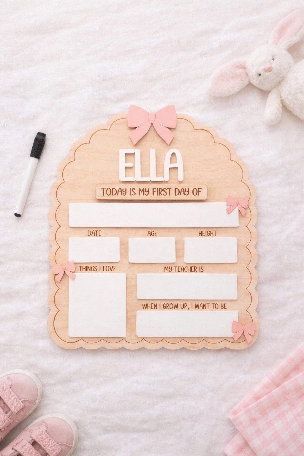 Personalised Reusable First & Last Day of School Memory Board