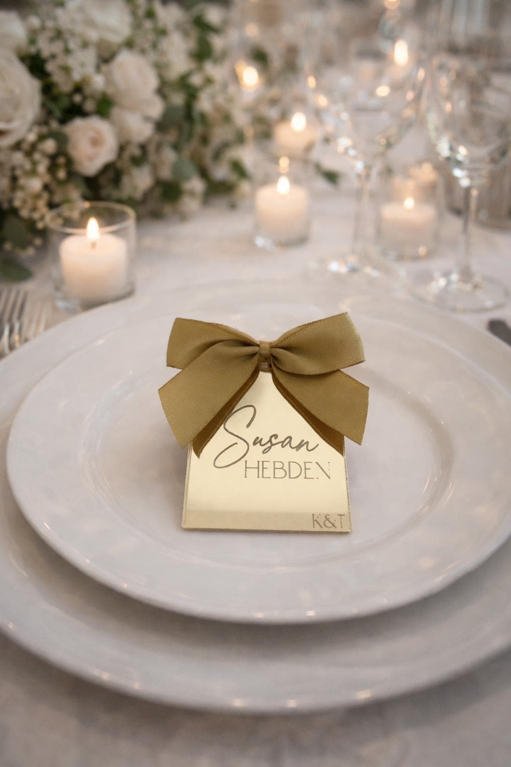 Arched acrylic name place cards