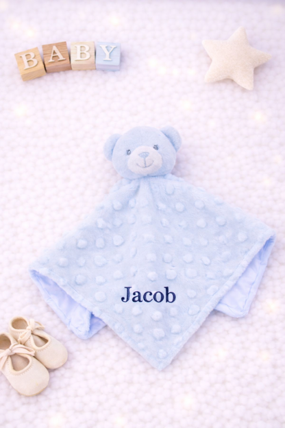 Blue bear comforter- personalised