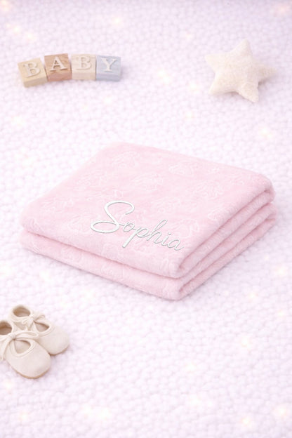 Pale pink rabbit comforter with blanket- personalised