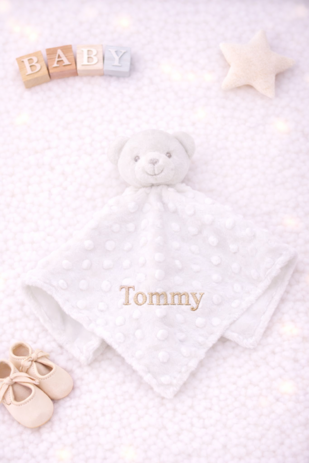 White bear comforter- personalised