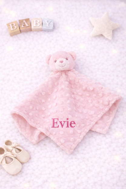 Pink bear comforter- personalised
