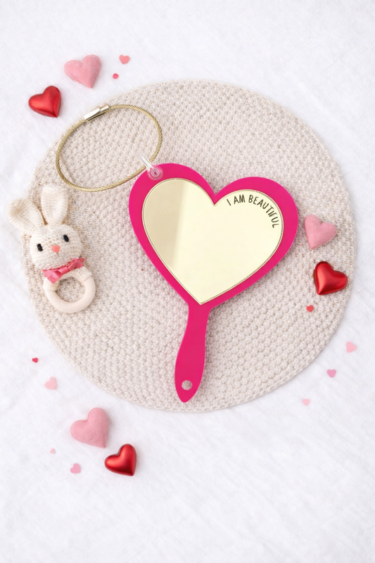 I am beautiful keyring - hot pink