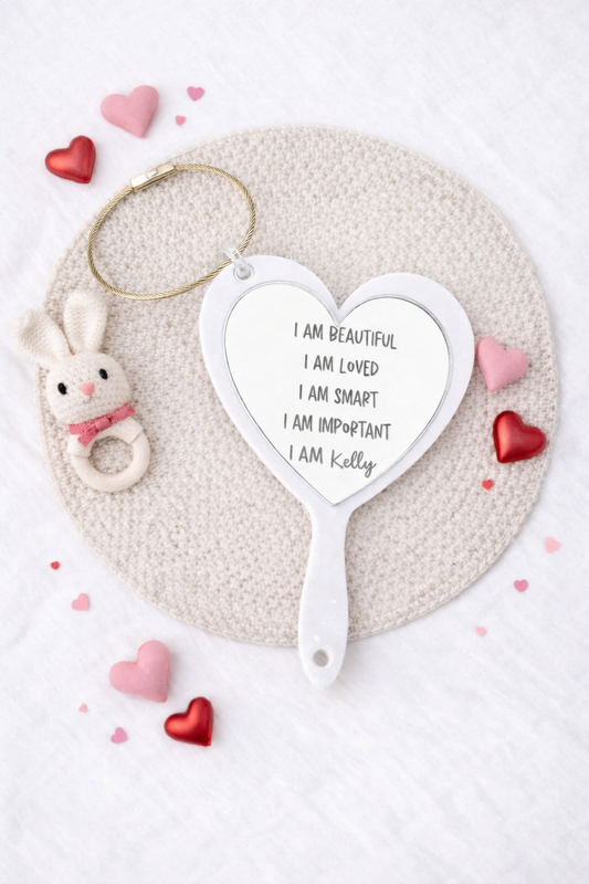Affirmation keyring - white