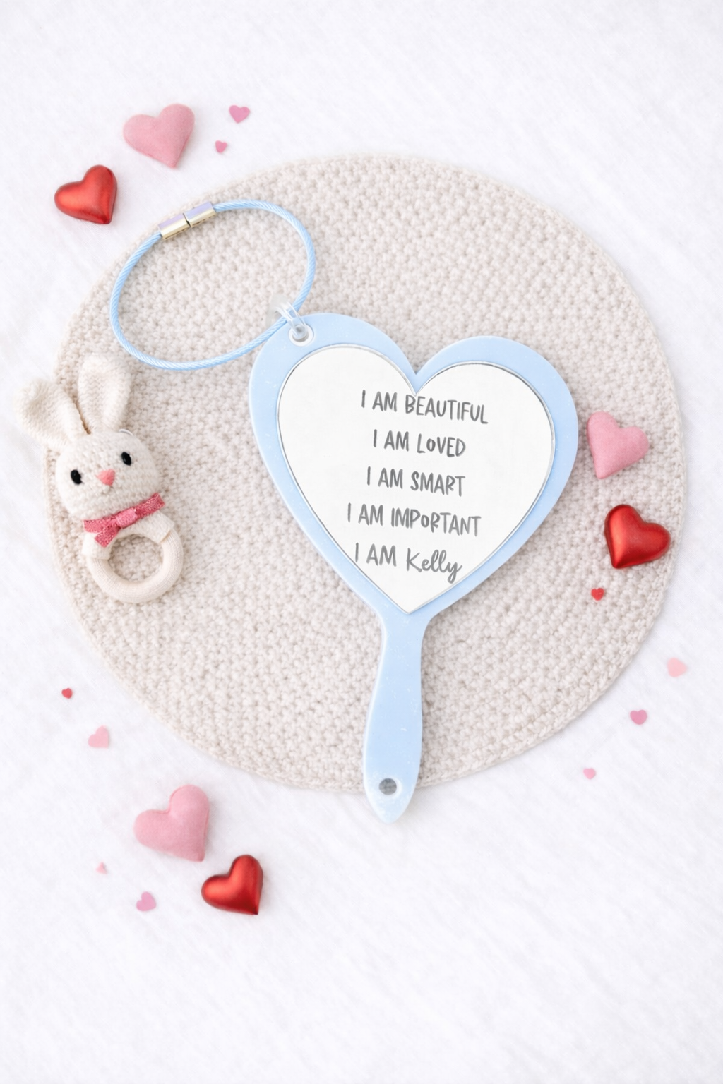 Affirmation keyring - pale blue
