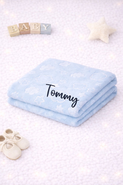 Pale blue comforter with blanket- personalised