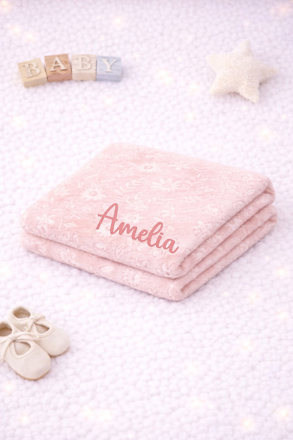 Rose pink rabbit comforter with blanket- personalised