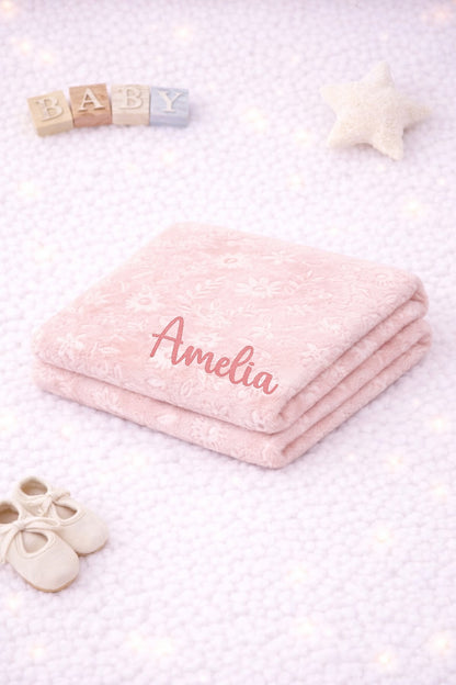 Rose pink rabbit comforter with blanket- personalised