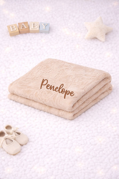 Beige rabbit comforter with blanket- personalised