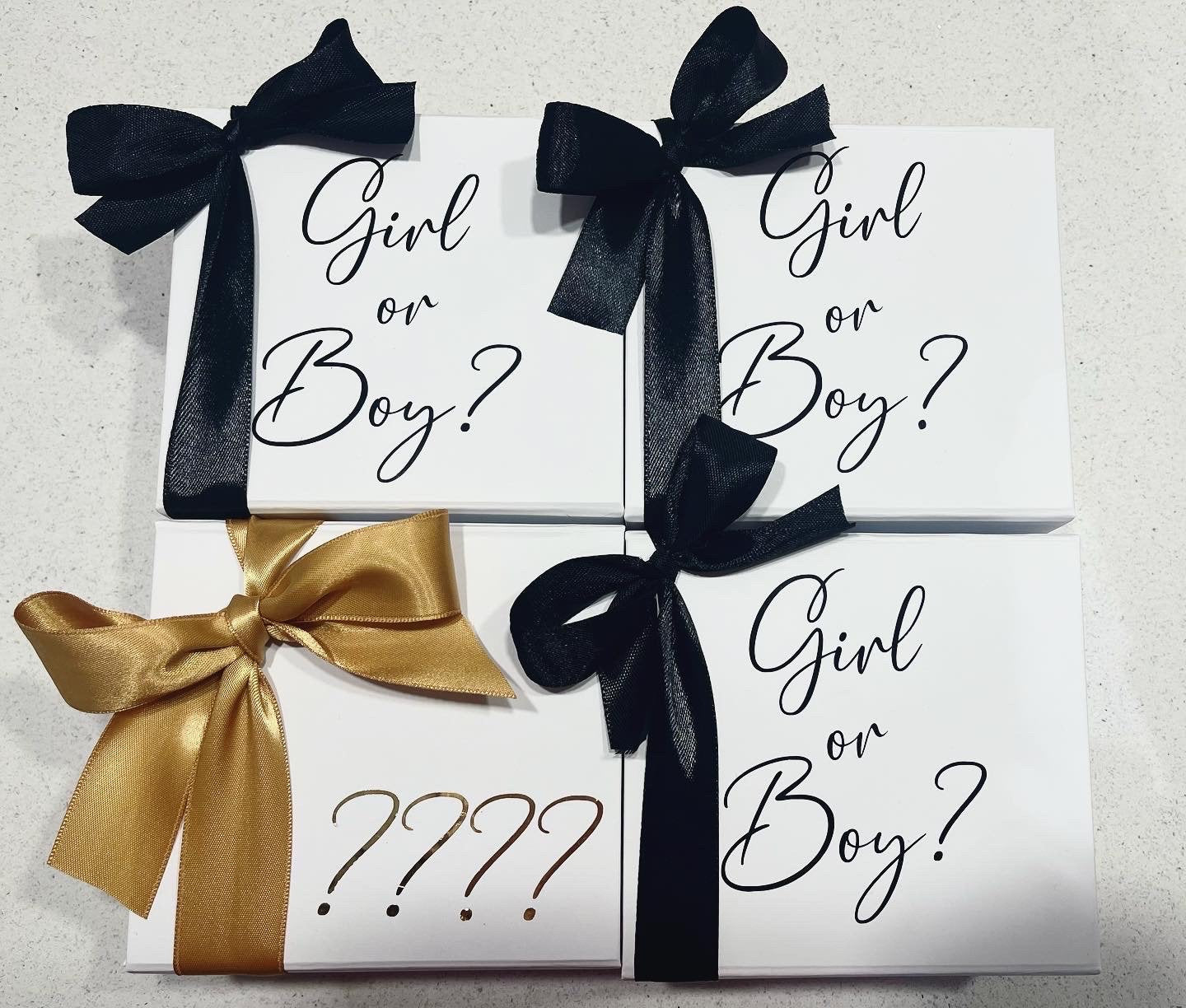 Pregnancy Announcement Baby Booties in Box Gender Reveal