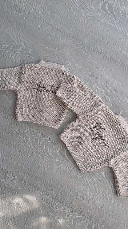 Personalised Knitted Cardigan for girls