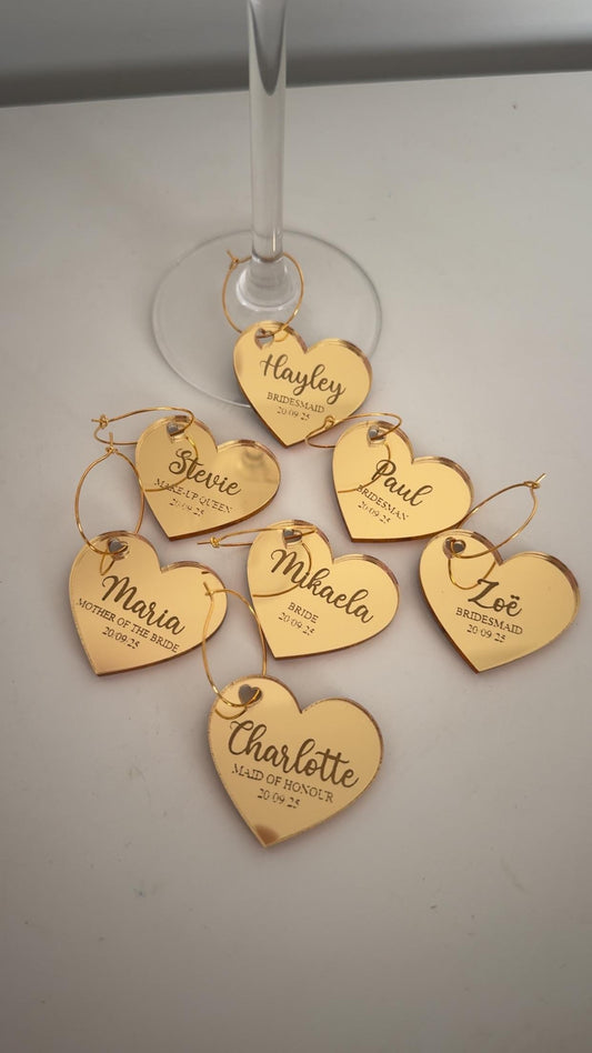Heart Wine Glass Charm - Style 2