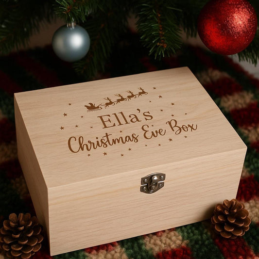 Personalised Engraved Wooden Christmas Eve Box