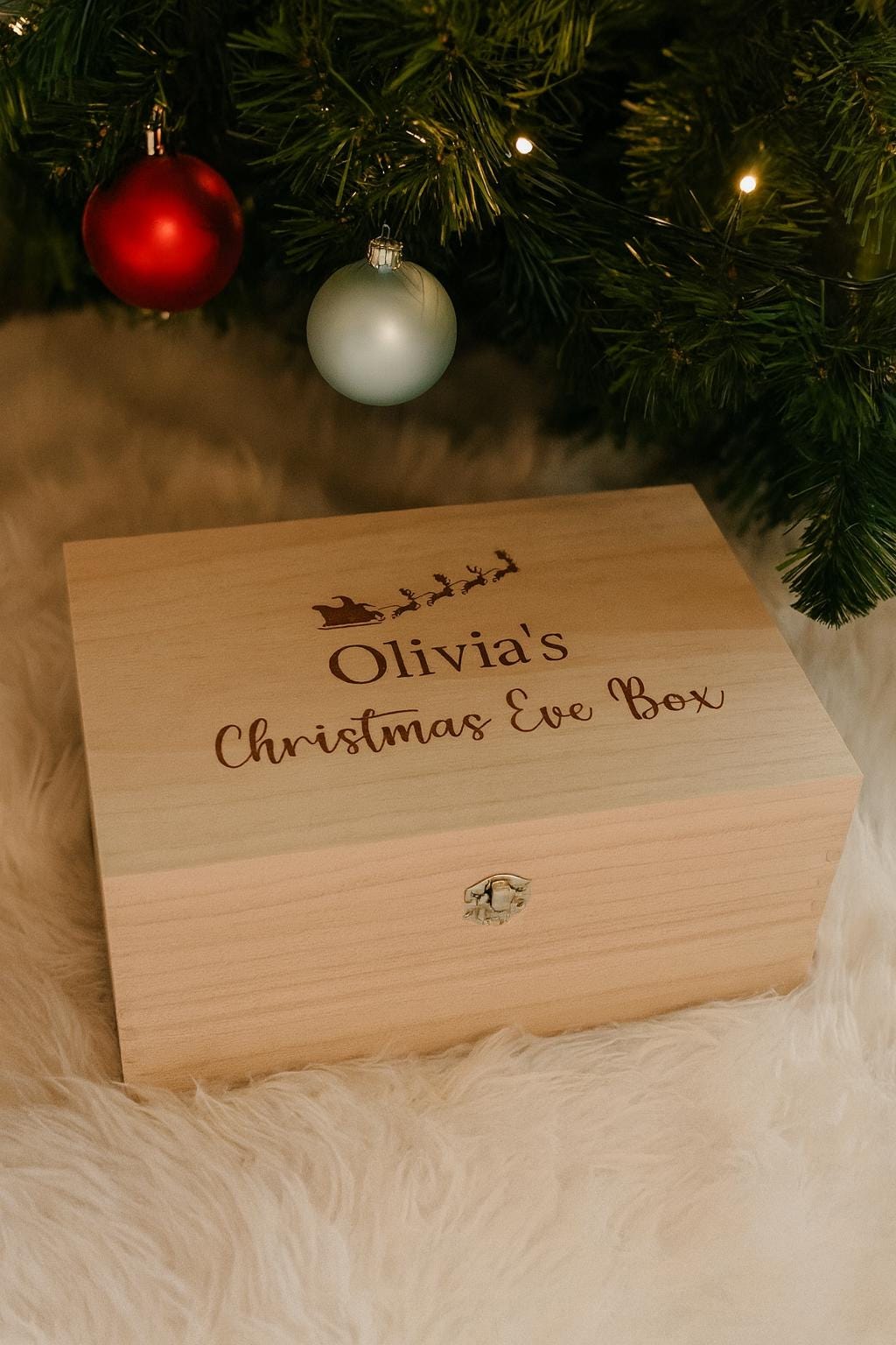Personalised Engraved Wooden Christmas Eve Box