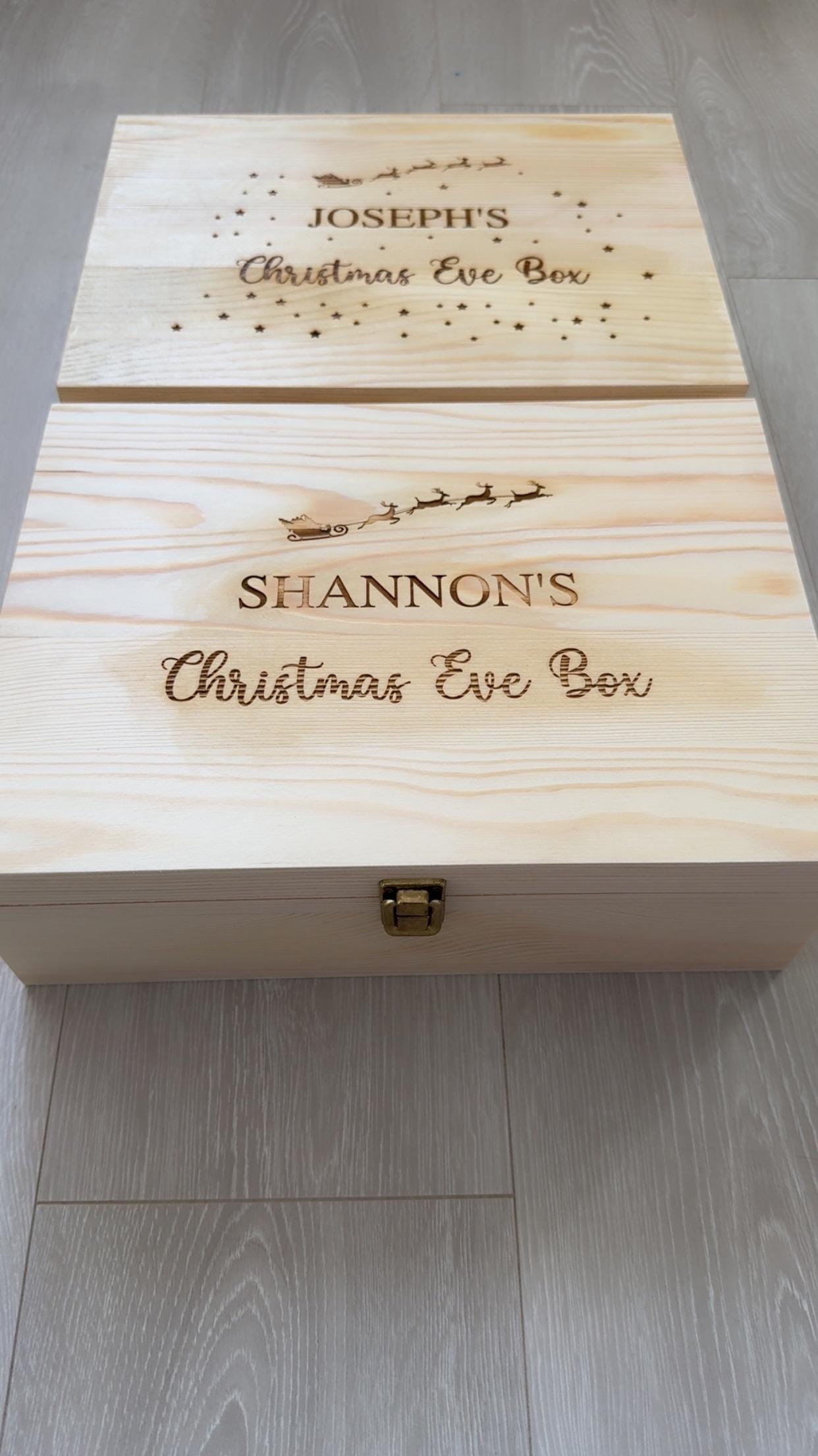 Personalised Engraved Wooden Christmas Eve Box