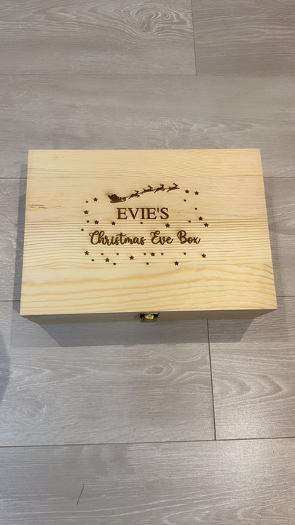 Personalised Engraved Wooden Christmas Eve Box