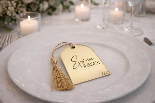 Arched acrylic name place cards