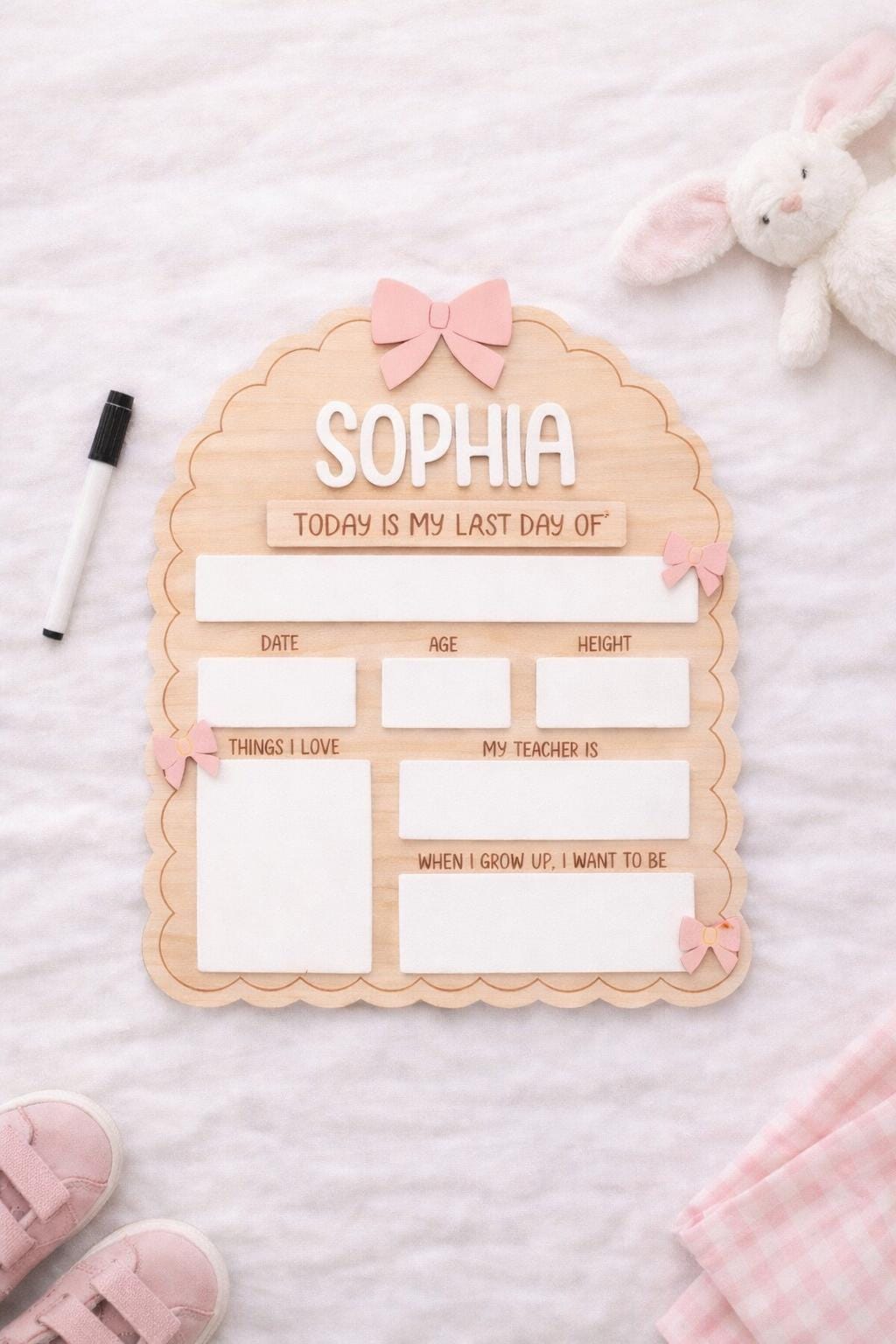 Personalised Reusable First & Last Day of School Memory Board