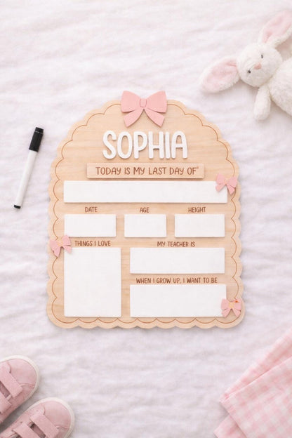 Personalised Reusable First & Last Day of School Memory Board