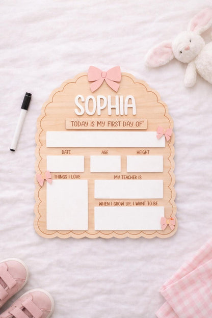 Personalised Reusable First & Last Day of School Memory Board
