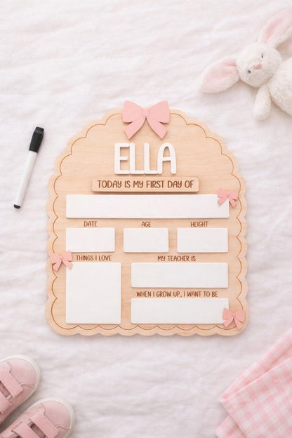 Personalised Reusable First & Last Day of School Memory Board