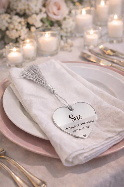Personalised acrylic name place cards - hearts