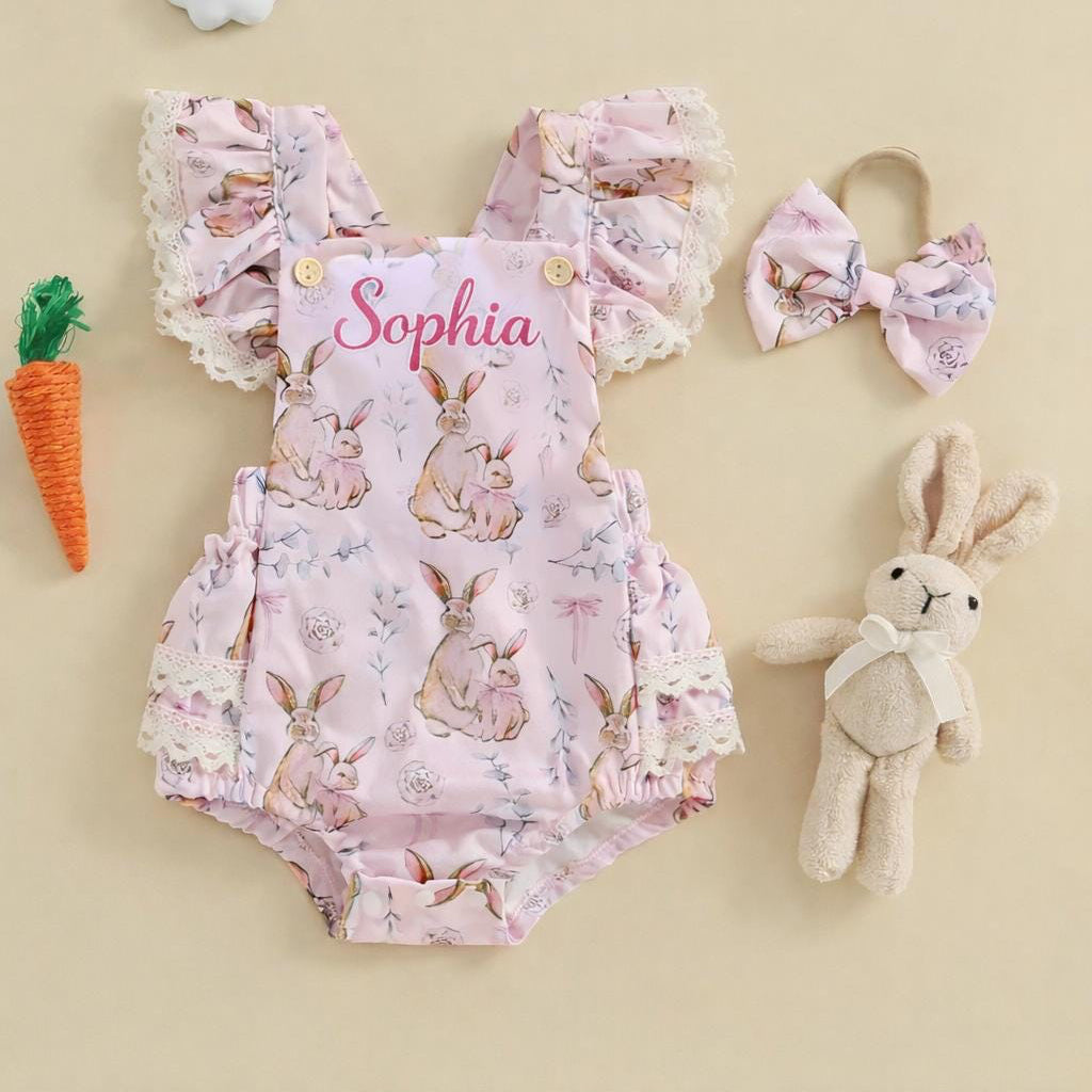Personalised Easter romper - rabbits