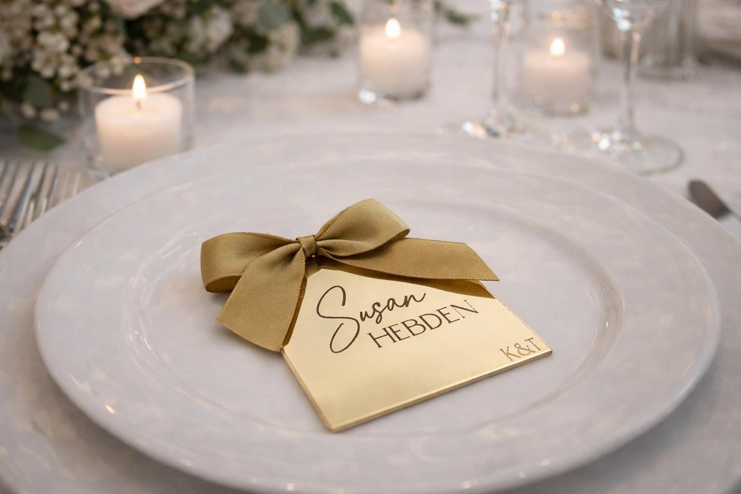 Arched acrylic name place cards