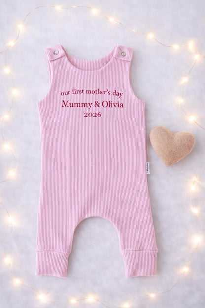 Personalised First Mother’s Day Baby Romper 2026 – Custom Name Outfit – Our First Mother’s Day Vest – Mummy & Me Gift – Baby Girl or Boy