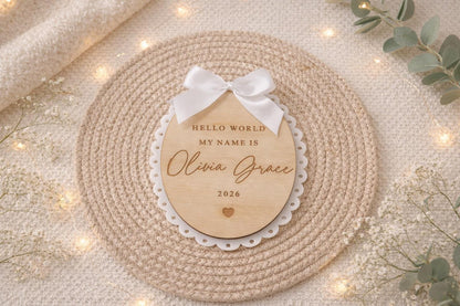 Personalised Welcome To The World Baby Name Announcement Sign