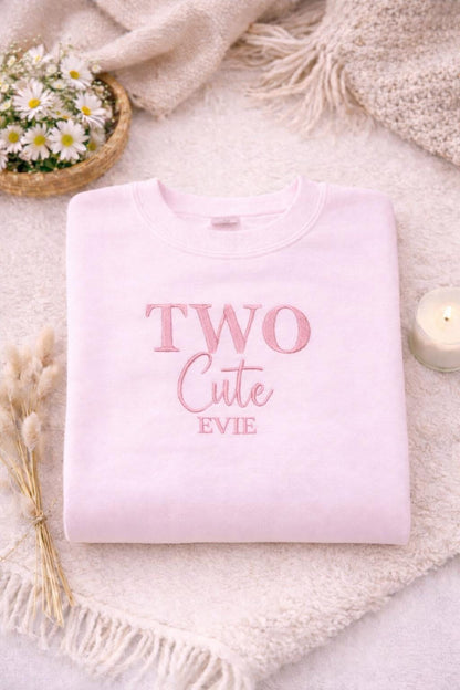 Personalised Second Birthday Sweatshirt, two cute Birthday Outfit, two Birthday Shirt, Embroidered two Sweater, Birthday Party Outfit,