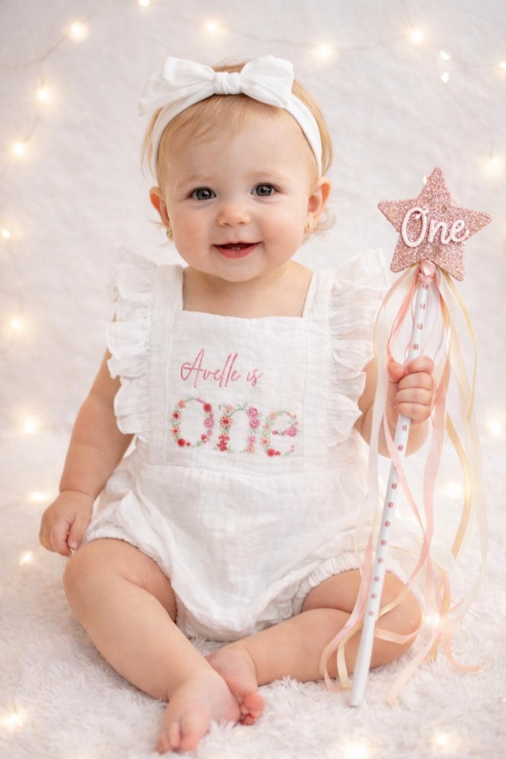 Personalised Floral First Birthday Outfit Girl – ONE Romper