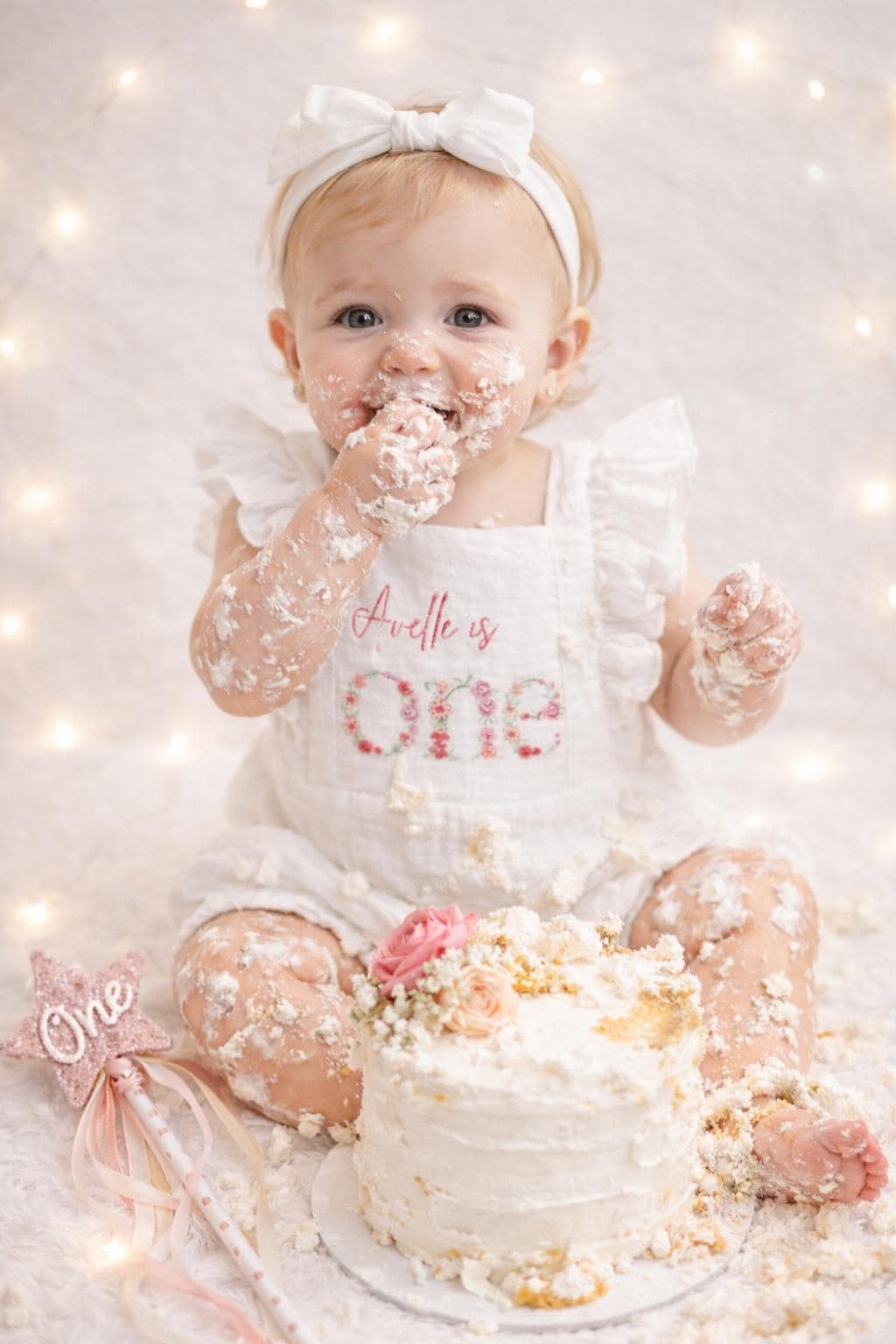 Personalised Floral First Birthday Outfit Girl – ONE Romper