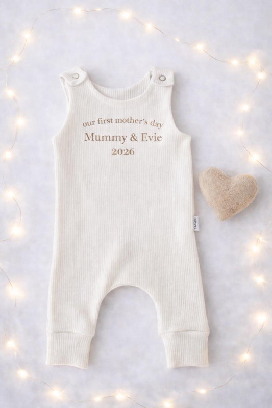 Personalised First Mother’s Day Baby Romper 2026 – Custom Name Outfit – Our First Mother’s Day Vest – Mummy & Me Gift – Baby Girl or Boy