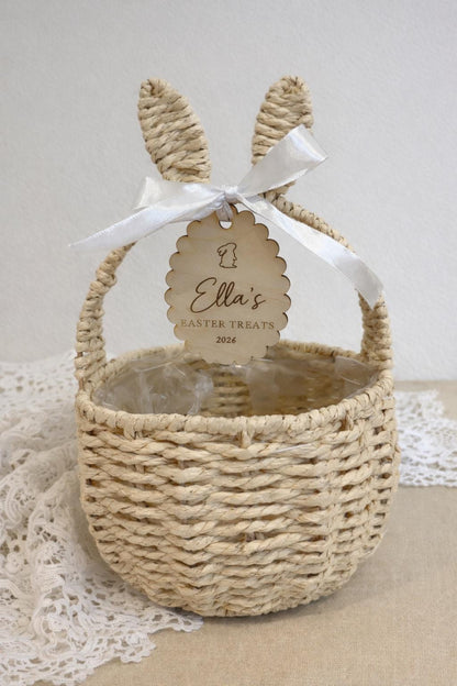 Personalised Easter Bunny Basket and tag