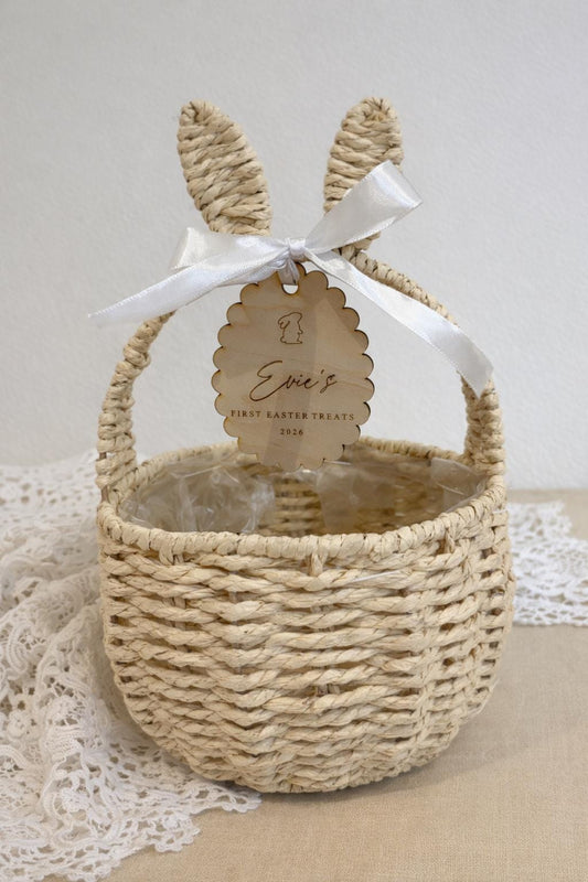 Personalised Easter Bunny Basket and tag