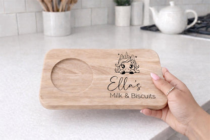 Personalised Milk and Cookies Board - Unicorn