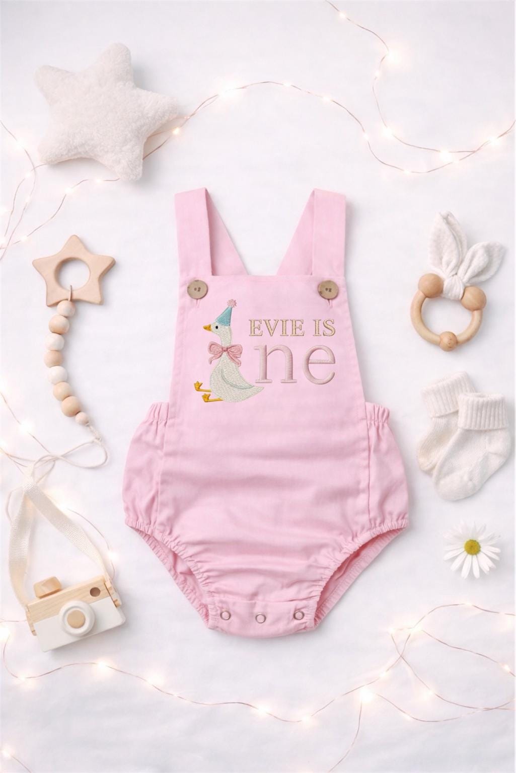 Personalised I am one birthday romper - Goose
