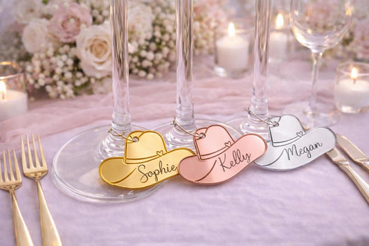 Cow Girl Hat Wine Glass Charm