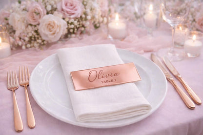 Personalised acrylic name place cards - Rectangle