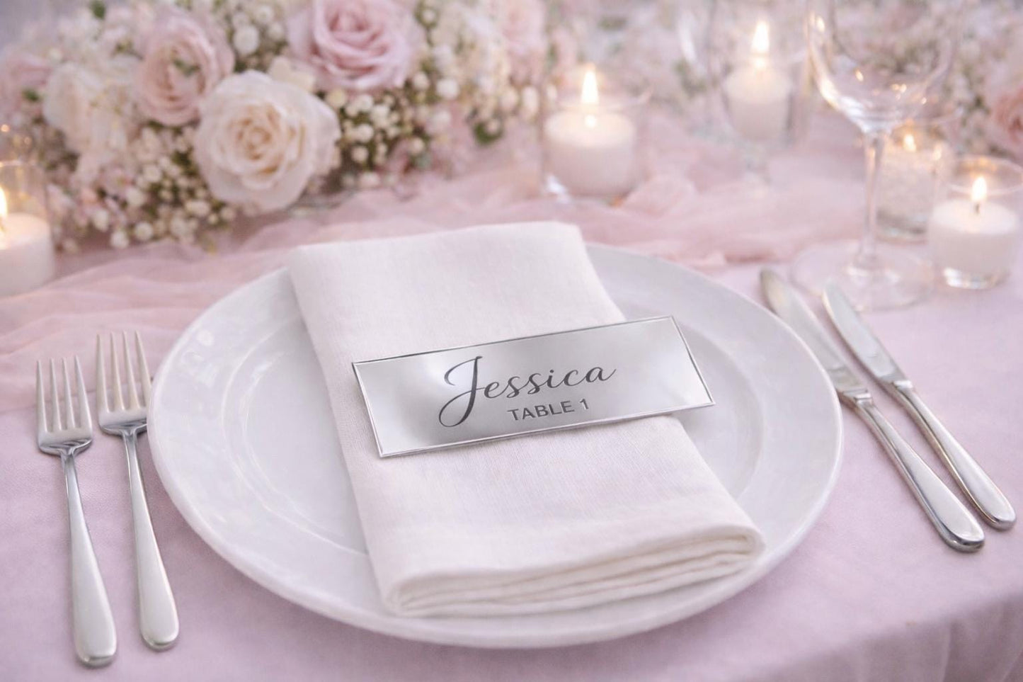 Personalised acrylic name place cards - Rectangle
