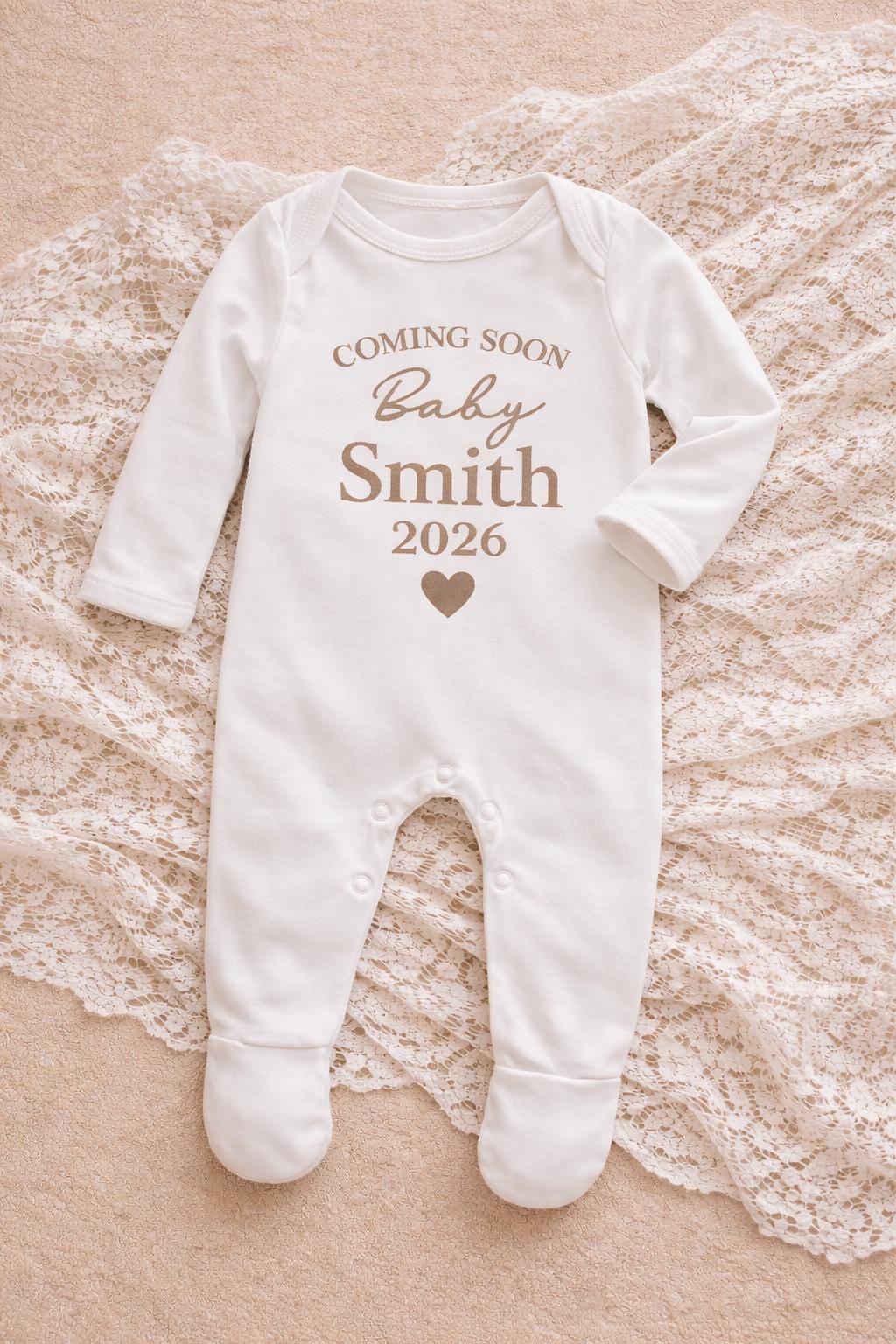 Personalised Baby Announcement Outfit 2026, Coming Soon Baby Vest, Custom Surname Baby Grow, Pregnancy Announcement, Baby Reveal Outfit