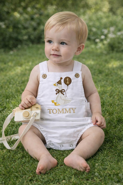 Personalised I am one birthday romper - Goose 2