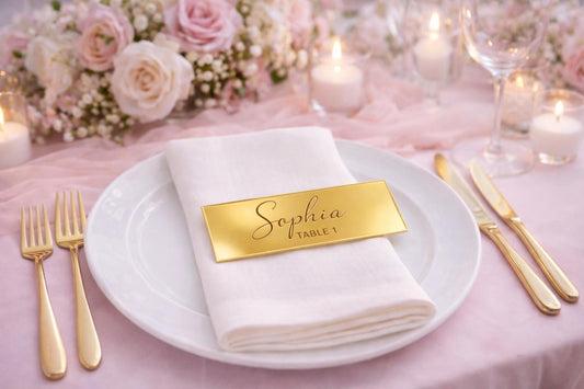 Personalised acrylic name place cards - Rectangle