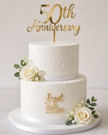 50th Anniversary Cake Topper