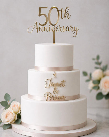 50th Anniversary Cake Topper