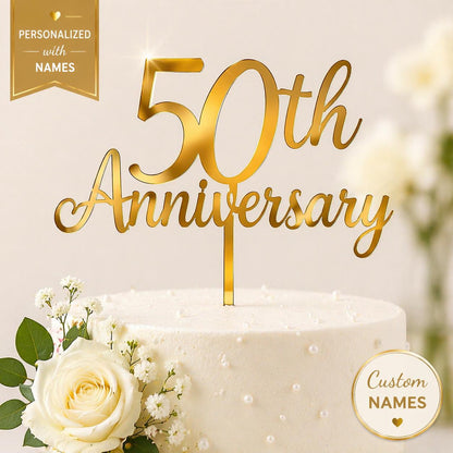 50th Anniversary Cake Topper